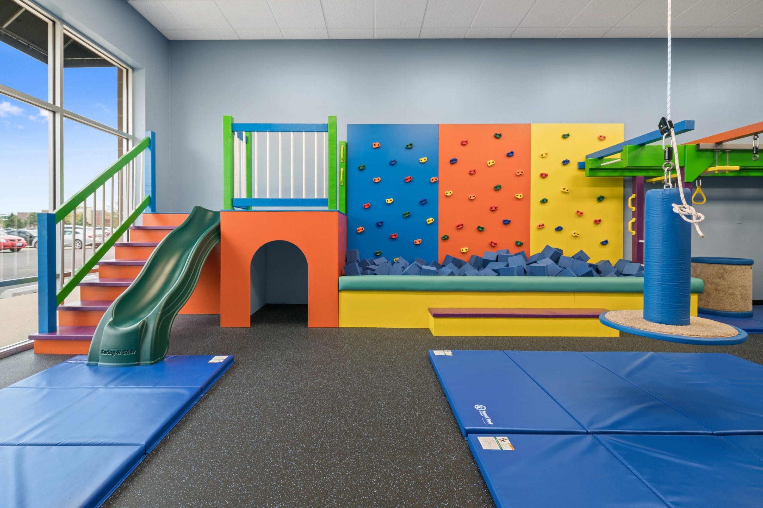 Photo of the front view of a Westside Children's Therapy ABA sensory gym in New Lenox Illinois
