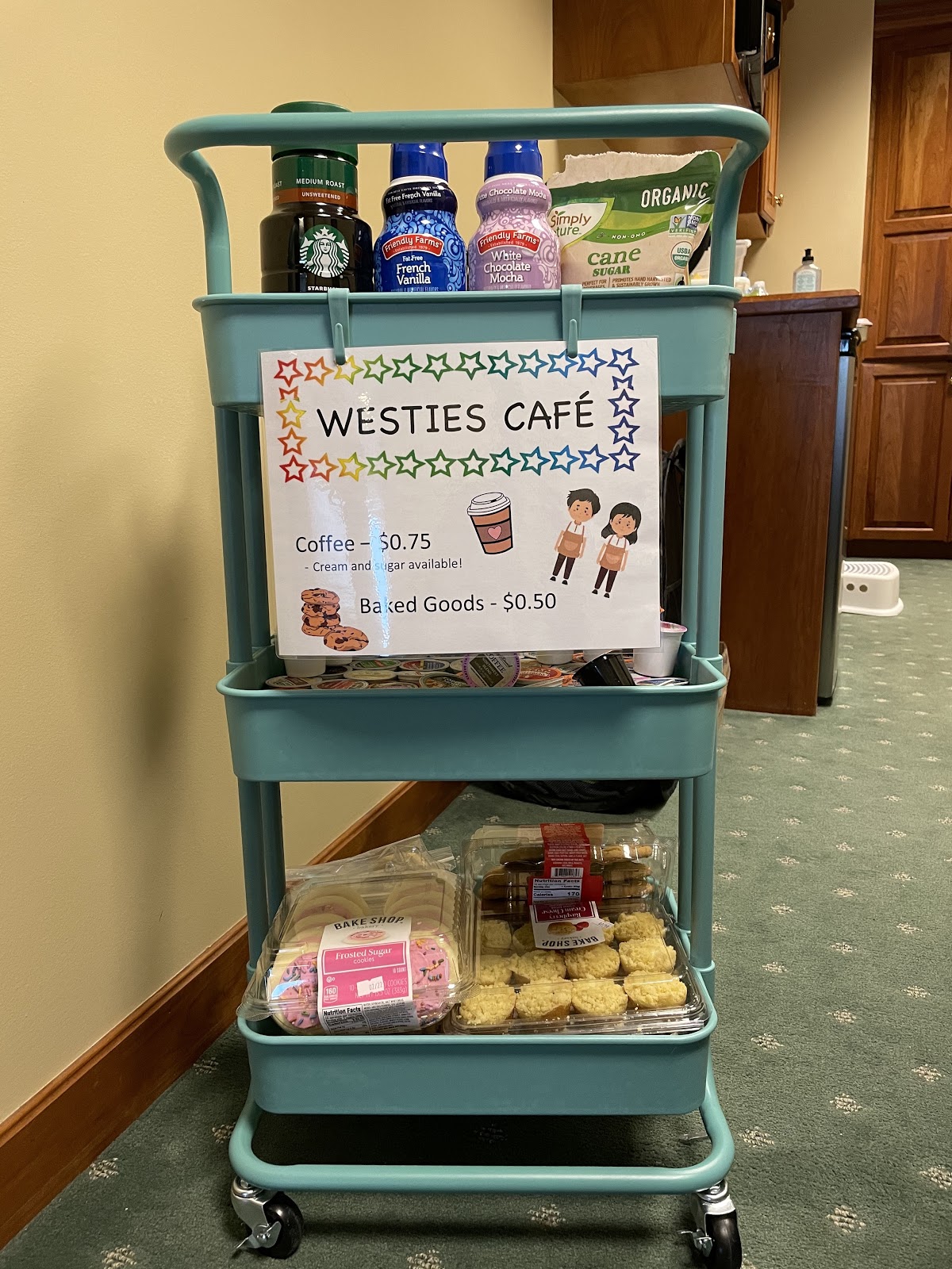 picture of snacks cart for ABA therapy program attendees