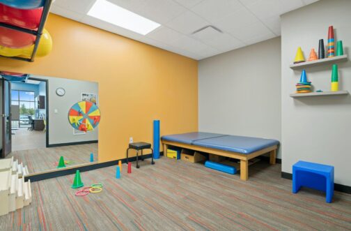 pediatric physical therapy room at Westside Children's Therapy in Illinois