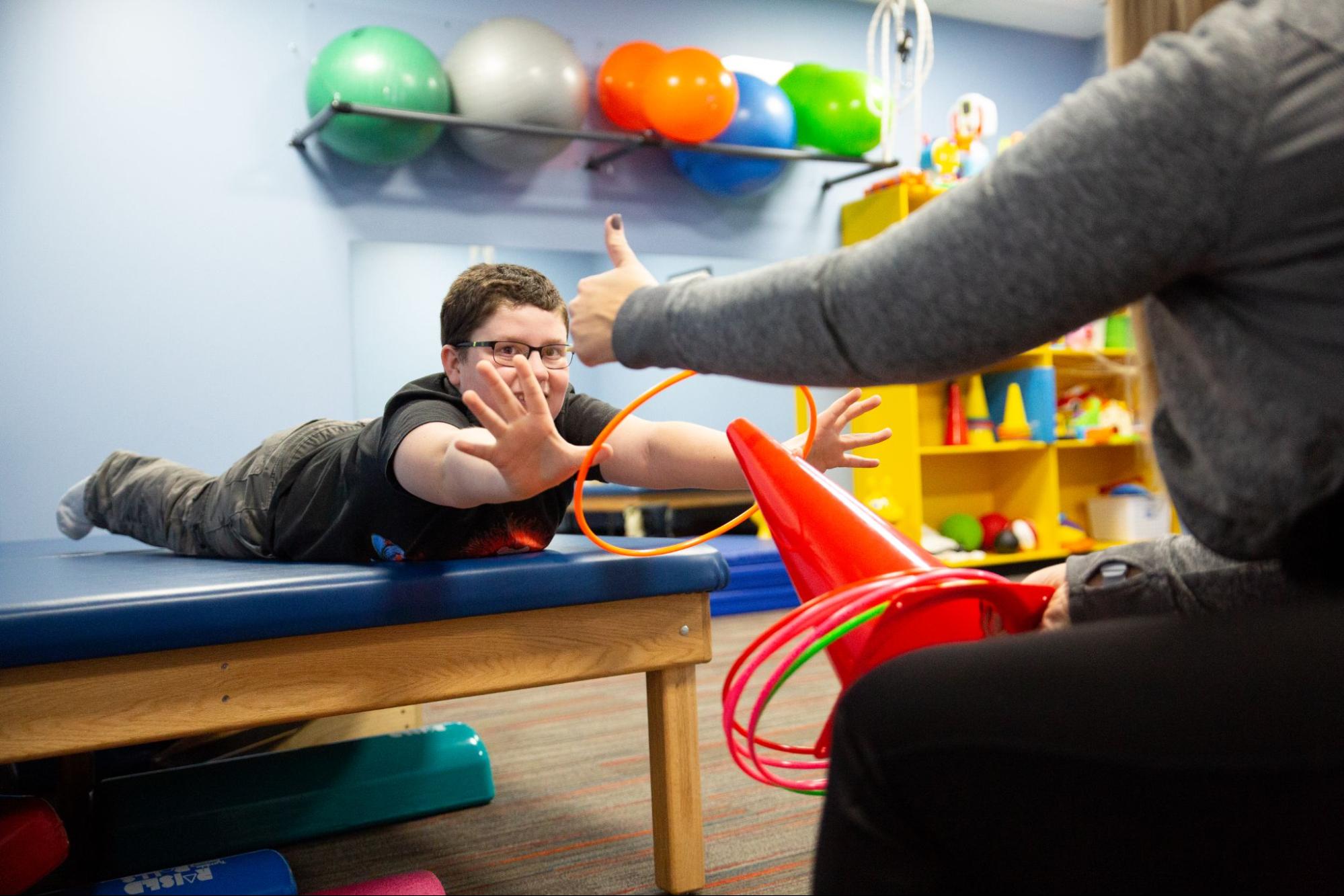 photo of a kids' physical therapy session at Westside in Illinois