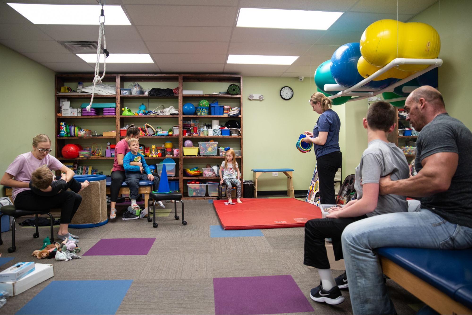 photo of children in a kids' physical therapy group session at Westside in Illinois