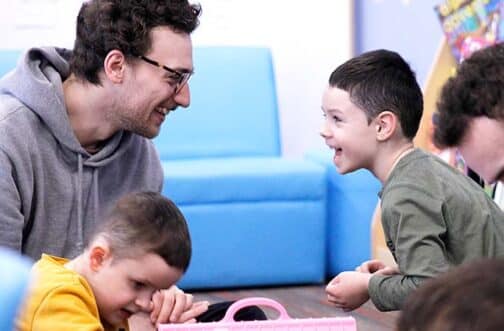 ABA therapist with two children