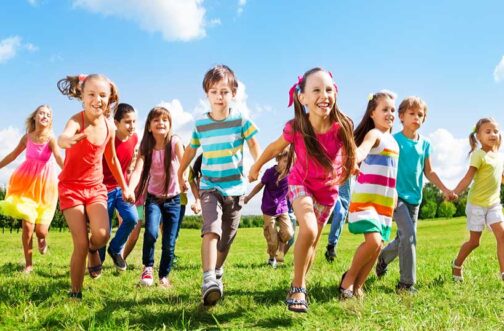 Children running