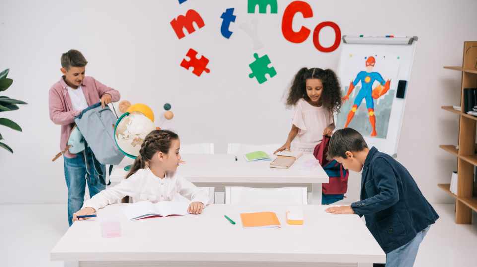 Children learning in a classroom