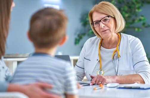 Child in therapy with doctor