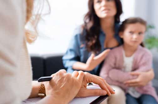 Mother with daughter after diagnosis