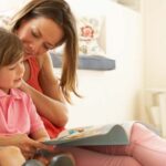 Child at home with her mother