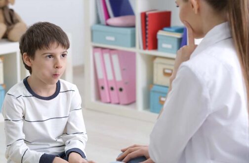 Speech therapist with child at Westside Children's Therapy