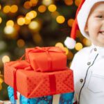 Autistic child getting special sensory gifts during the holiday