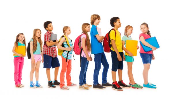Group,Of,Kids,In,A,Line,Side,View